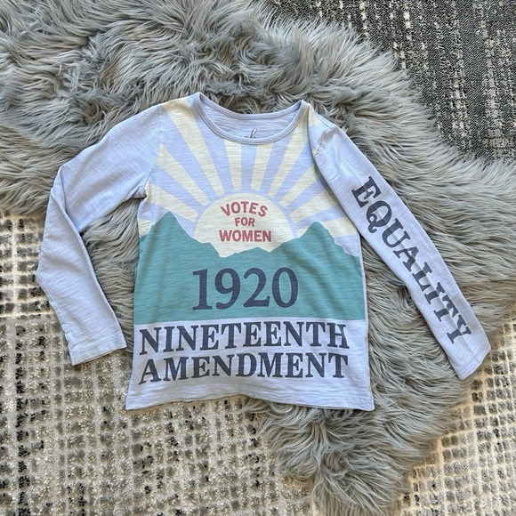 Peek Other - Peek Shirt Girls Kids Size 6/7 Votes For Women Long‎ Sleeve Top 100% Cotton